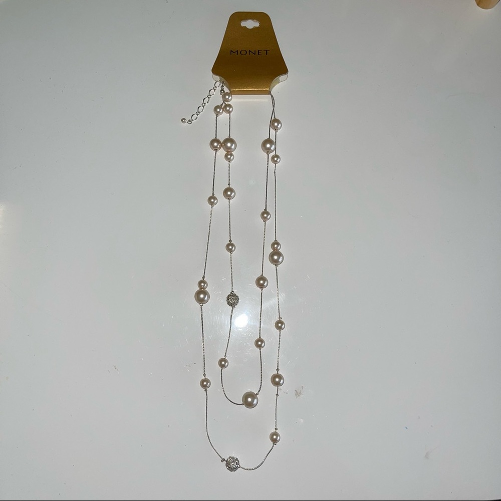 Blush pink pearl necklace